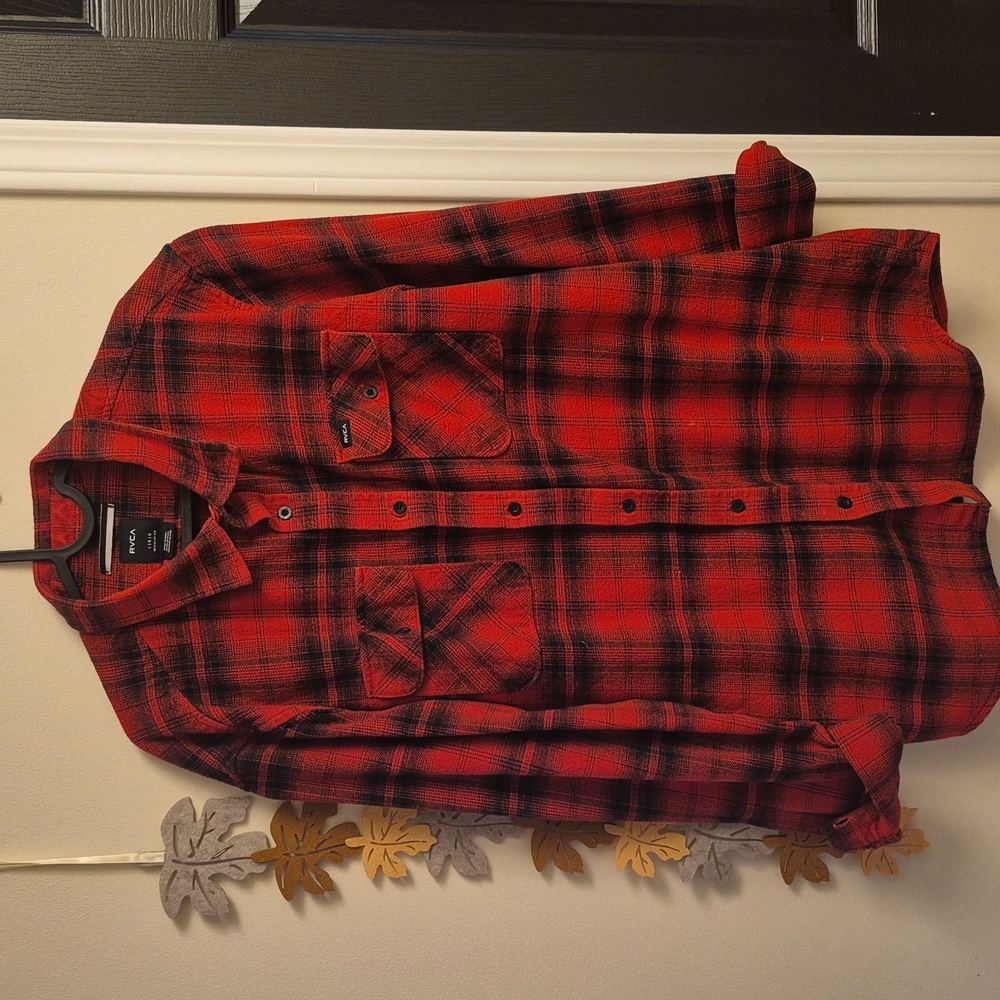 Rvca heavy Cotton flannel Buttown Down Overshirt